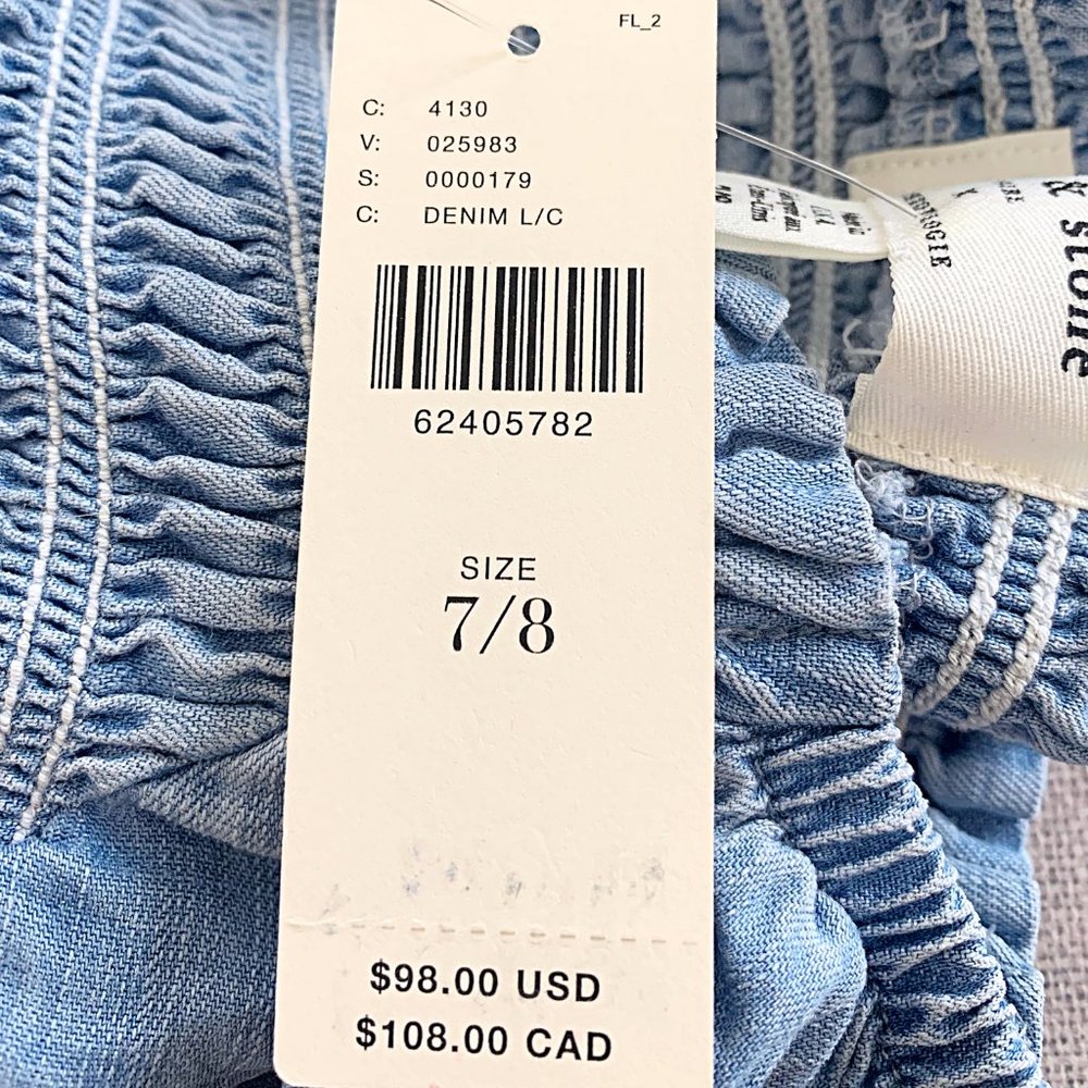Anthropologie Cloth & Stone Sweet Chambray Kids Romper in Denim - Picture 10 of 12